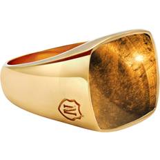 Nialaya Smycken Nialaya Men's Gold Signet Ring With Brown Tiger Eye Herr Ringar