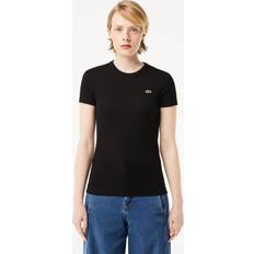 Lacoste Damen Oberteile Lacoste Damen T-Shirt aus Bio-Baumwolle Schwarz