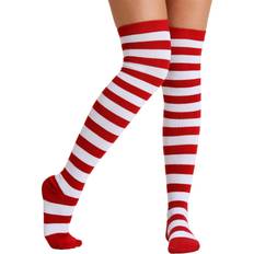 Striped Adult Socks - Red White