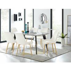 Marble Dining Sets Furniturebox Andria Black Leg Marble Dining Set