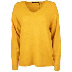 Amarillo - Jersey de punto Suéteres Vero Moda Strick Pullover V-Ausschnitt Langarm Sweater Knitted Jumper VMCREWLEFILE