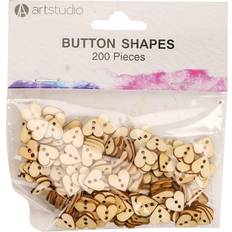 Buttons Pack of 200 Art Studio Wooden Button Shapes