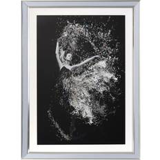 Metal Framed Art Single Black Jewelled Pirouette Black Framed Art 57x77cm