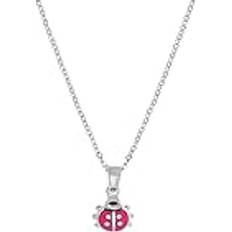Amor med hängsmycke 925 sterling silver flickhalsband, cm, silver, nyckelpiga, Levereras presentförpackning, 2021195