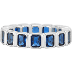 Bezel Emerald Ballier Ring Sapphire Silver Ringar Dam