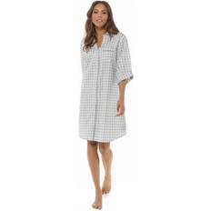 Checkered Nightgowns Woven Check Boyfriend Nightshirt Blue 16-18