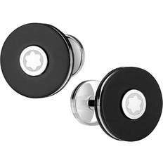 White Cufflinks Montblanc Montblanc Pix Stainless Steel Black Resin Star Cufflinks Silver
