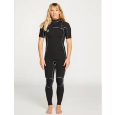 Volcom Women's 2Mm Short sleeve Chest Zip Wetsuit BLACK