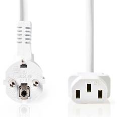 Nedis Stromkabel Schutzkontaktstecker IEC-320-C13 Abgewinkelt Gerade Vernickelt 3.00 m 3 m Stromkabel