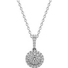 Femme - Or Blanc Breloques et Pendentifs 18ct White Gold Diamond Round Cluster Pendant