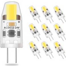 Aougo led G4 Dimmable Cool White Light Bulbs, 2W Equivalent 20W Halogen Lamp, 200LM No Flicker Energy Saving Light Bulb, ac/dc 12V-24V, G4 Bi-pin