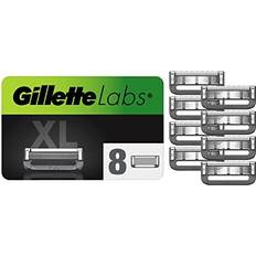 Gillette Labs with Exfoliating Bar and Heated Razor Blades, 8 Refills