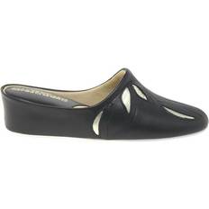 Charles Clinkard 'Molly' Leather Slippers Black