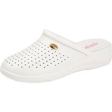 White - Women Slippers Dek 6.5 UK Womens Leather Coated Clog Slipper White