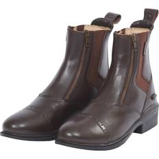 Leather Riding Shoes Dublin Evolution Zip Front Leather Paddock Boots Brown