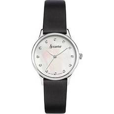 Accurist Armbandsur Accurist Dress Black Leather 28mm Analogue Watch, One Colour, One Colour