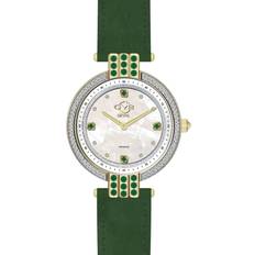 Suede Wrist Watches GV2 by Gevril Matera Diamond Mother of Pearl Ladies 12803