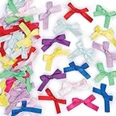Baker Ross EV5902 Self-Adhesive Satin Ribbon Bows Pack 72