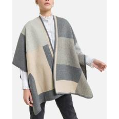 Grey Capes & Ponchos Checked Poncho light grey ONE