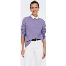 Lila Tröjor Only Normal Passform O-ringning Pullover Lila