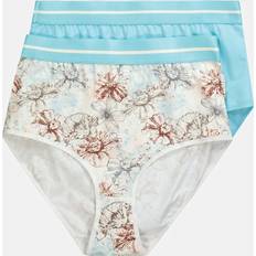 Dame - Turkise Truser Ulla Popken Pack Floral Maxi Briefs turquoise