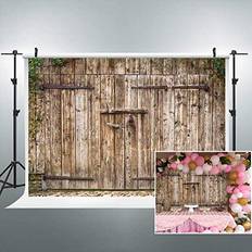 Photo Backgrounds Riyidecor Riyidecor Wooden Barn Doors Fabric Backdrop Rustic Retro Antique Brown Woods Shabby Chic 7Wx5H Feet Farmhouse Photography Backgrounds Photo Shoot Party Birthday Decor Props Photo Shoot