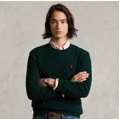 Wool Tops Polo Ralph Lauren Cable-Knit Wool-Cashmere Sweater in Moss Agate