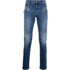 Balmain Men Jeans Balmain Skinny-Jeans mit geripptem Detail Herren Baumwolle/Baumwolle/Elastan/Elastan Blau