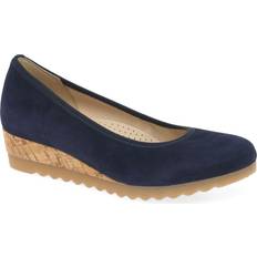 Gabor Heels & Pumps Gabor Women's Epworth Womens Low Wedge Heeled Shoes Dk Blue Sde dk blue sde