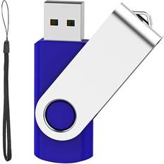 Memory Cards & USB Flash Drives Ifsecond 256GB USB Memory Stick USB Stick Flash Drive Swivel Photo Memory Stick Free Lanyard, Blue