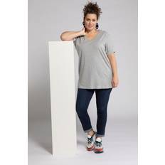 Femme - Long T-shirts Ulla Popken Damen, große Größen, Basic-V-Shirt