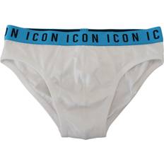 DSquared2 Tøj DSquared2 White Icon Logo Cotton Stretch Men Brief Underwear IT5