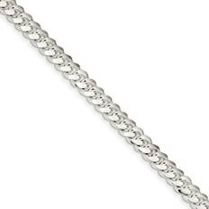 Silver - Unisex Bracelets Curved Curb Chain Bracelet - Silver