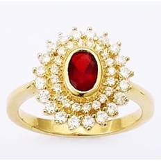 Granater Ringar Les Tresors De Lily Vergoldeter Ring 'Sissi' Granat Rotgold 12x10 mm