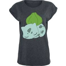 Pokémon Dame T-shirts Pokémon gaming T-shirt Bisasam till Damer mørk grålig