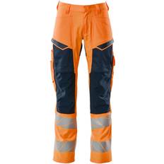 Mascot 19579-236-14010 Accelerate Safe Prowash Stretch Zones Zweifarbig Hose mit Knietaschen, Hi-Vis Orange/Schwarzblau, 90C54 Größe