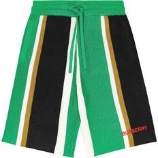 Wool Pants Children's Clothing Burberry Kids Green & Black Striped Shorts 14Y