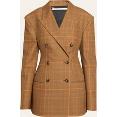 Kashmir Kavajer Stella McCartney Checked virgin wool blazer orange