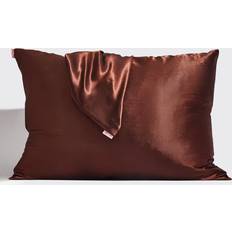 Kitsch Satin Standard Chocolate Pillow Case Brown