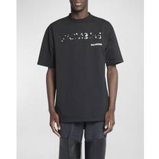 Balenciaga Overdeler Balenciaga Logo-Print Cotton-Jersey T-Shirt - Black