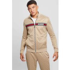 Guess Herre Jakker Guess Korbin Sportssweatjakke - Beige/Rød/Sort/Hvid