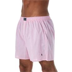 Men - Pink Men's Underwear Polo Ralph Lauren Men's Plaid Single-Button Fly Boxers Pink Mini Gingham Pink Mini Gingham