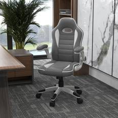 Grey PU Leather Racing Gaming Chair