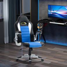 Blue PU Leather Racing Gaming Chair