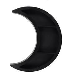 Gothic Homeware Crescent Moon Black Wall Shelf 37cm