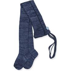 Blue - Girls Pantyhoses Silly Silas Unisex Rib Tights with Braces - Mosaic Denim