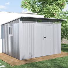 Lotus 8' Minos White Aluminium Metal Shed 2.96m 2.54m (Building Area )