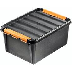 Plastkasse Orthex Plastkasse SmartStore Pro 15 sort 15l m/låg robust 40x30x19c pakke med 10 stk
