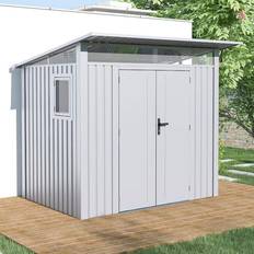6' Minos White Aluminium Metal Shed 2.32m 1.91m