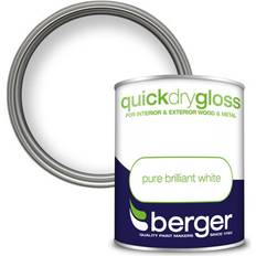 Berger Quick Dry Gloss Pure Pure Wood Paint White 0.75L